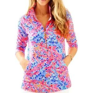 Lilly Pulitzer UPF 50+ Skipper Popover in Coco Coral Crab